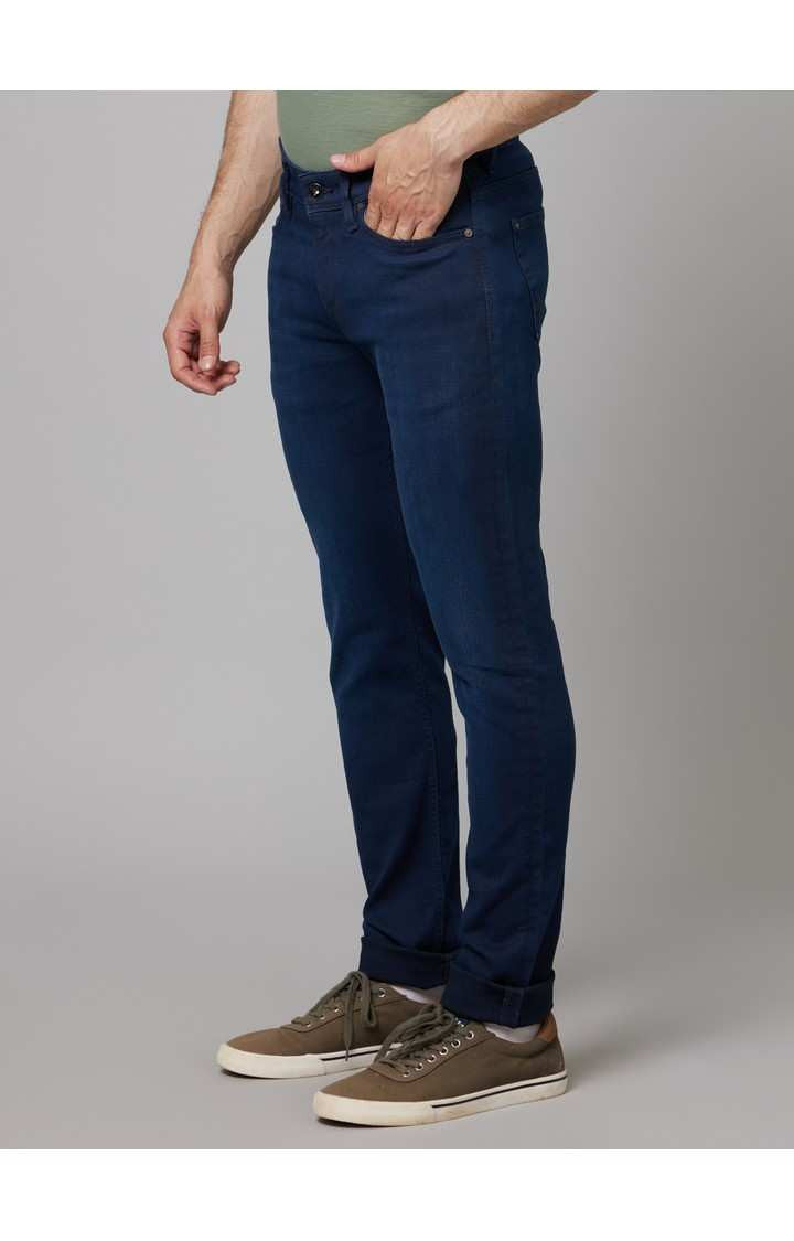 Celio Men Blue Solid Slim Fit Cotton Jeans