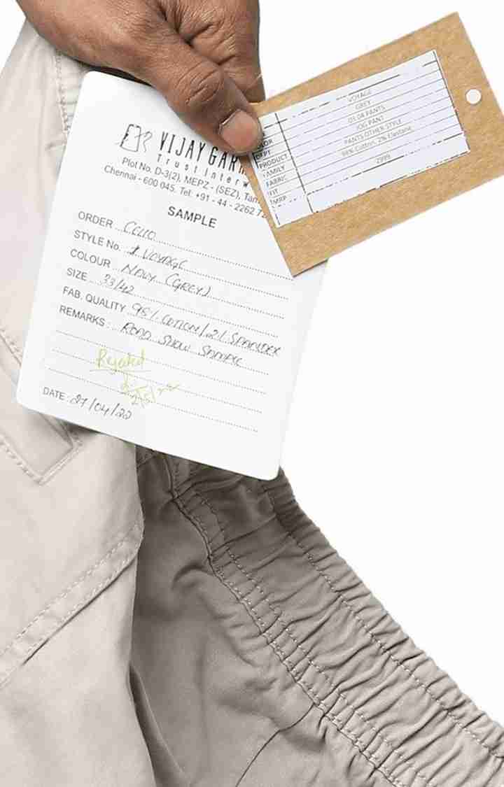 Celio* Cotton Jog Pant Beige Trouser