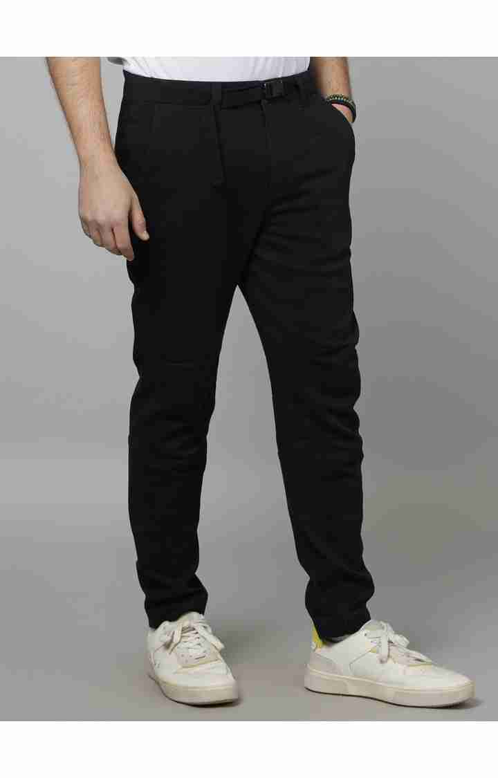 Celio* Cotton-Blend Slim Fit Black Trouser