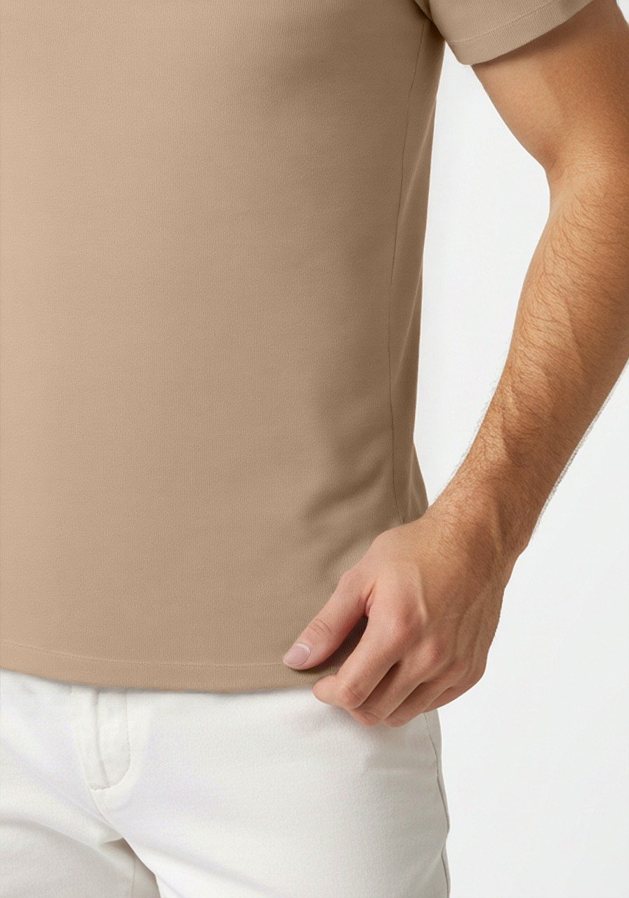 Celio* Men Brown Solid Regular Fit Cotton T-shirt