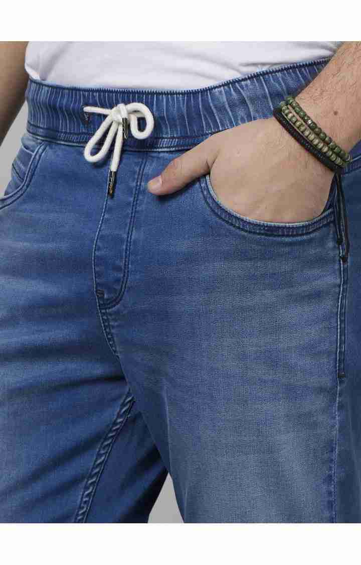 Celio* Cotton-Blend Jogger Fit Blue Jean