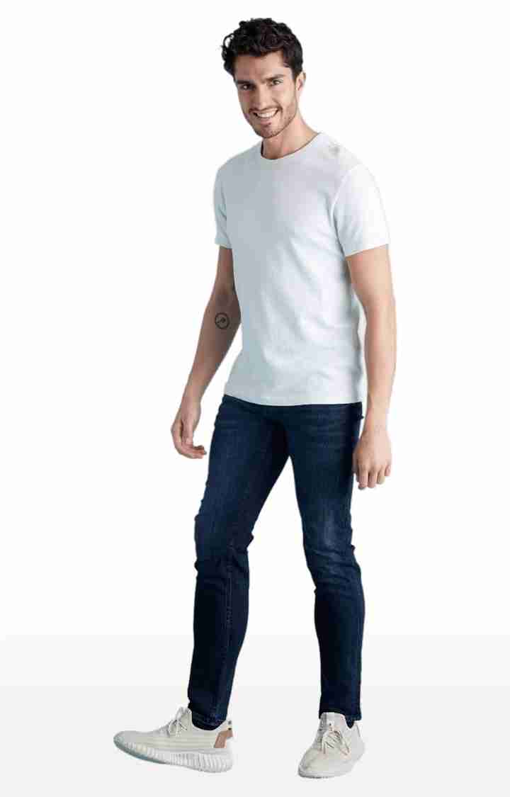 Celio* Cotton-Blend Slim Fit Navy Blue Jean