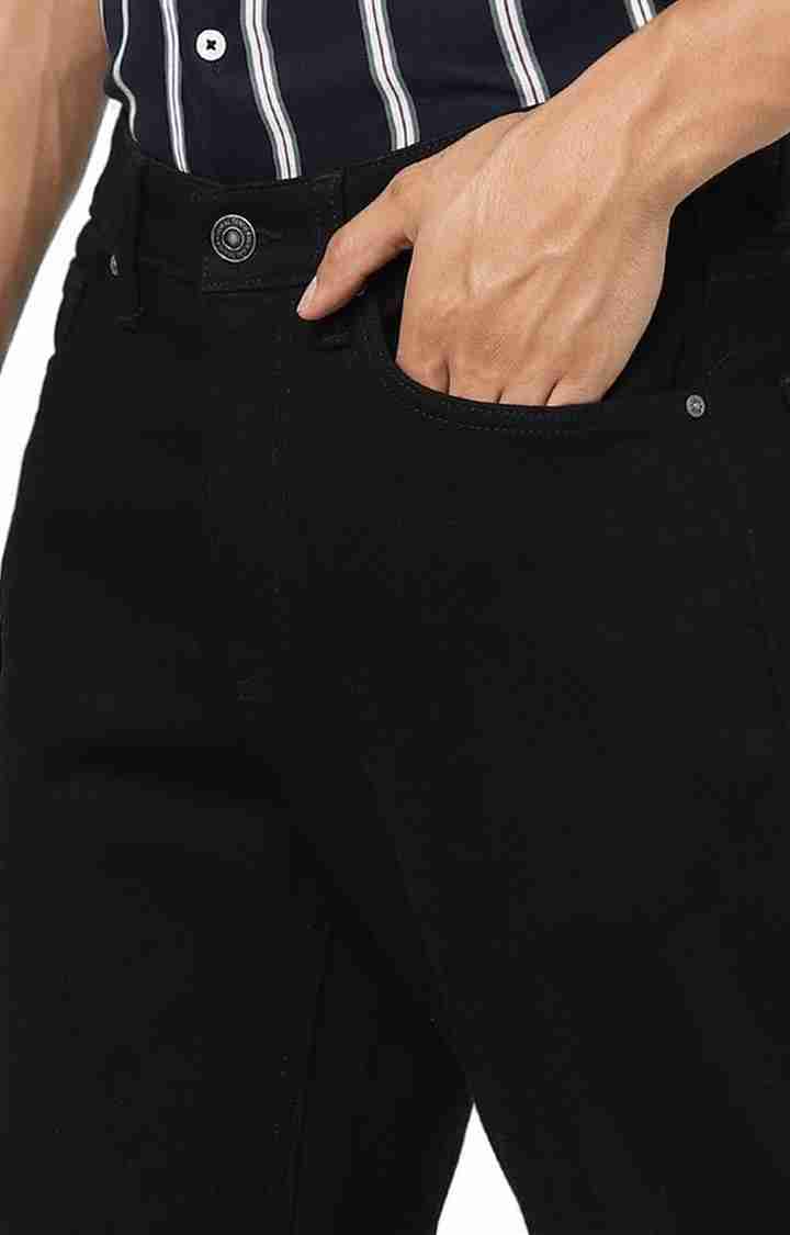 Celio* Cotton Straight Fit Black Jean