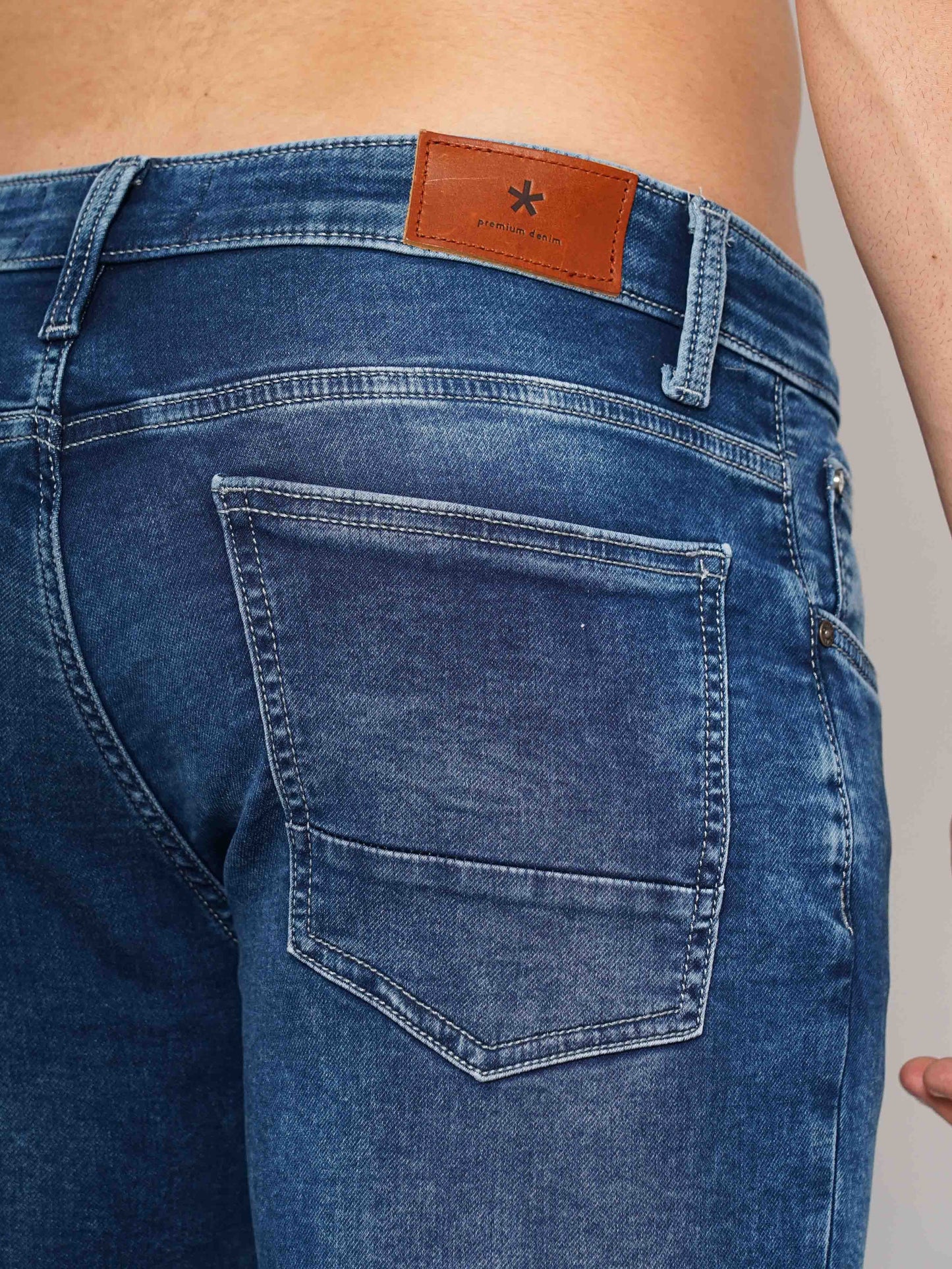 Celio* Men Blue Solid Skinny Fit Cotton Jeans