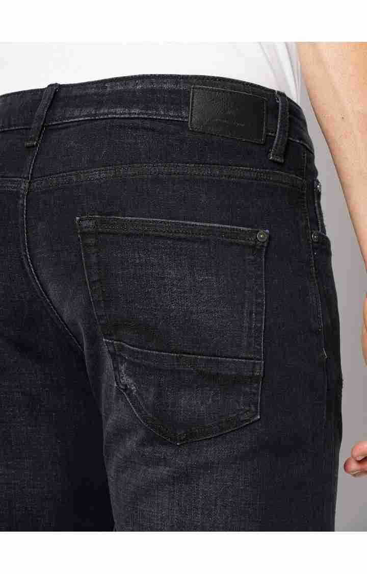 Celio* Cotton-Blend Slim Fit Black Jean