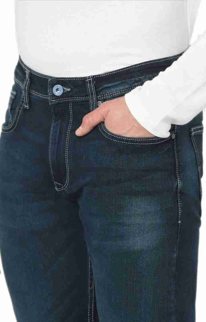 Celio* Cotton Straight Fit Navy Blue Jean