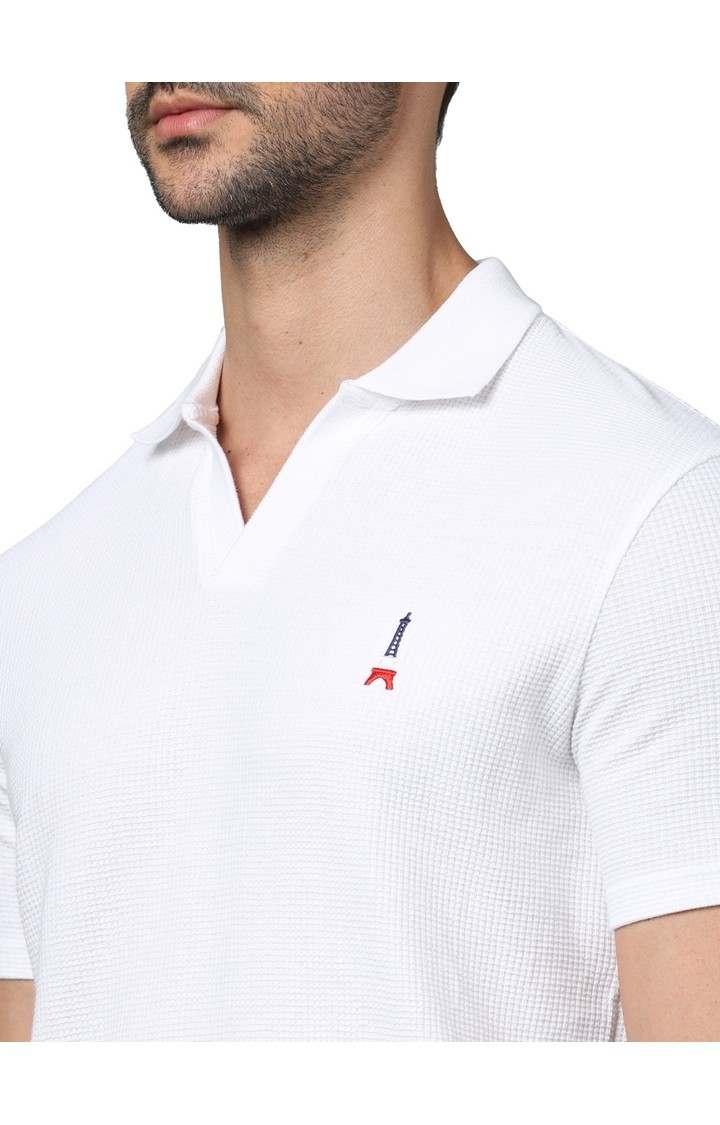 Celio* Solid Regular Fit Cotton White T-Shirt