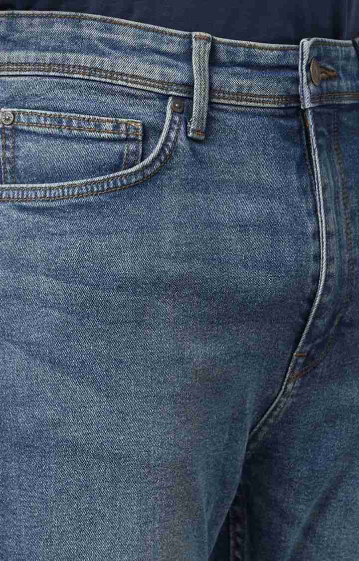 Celio* Cotton Tapered Fit Blue Jean