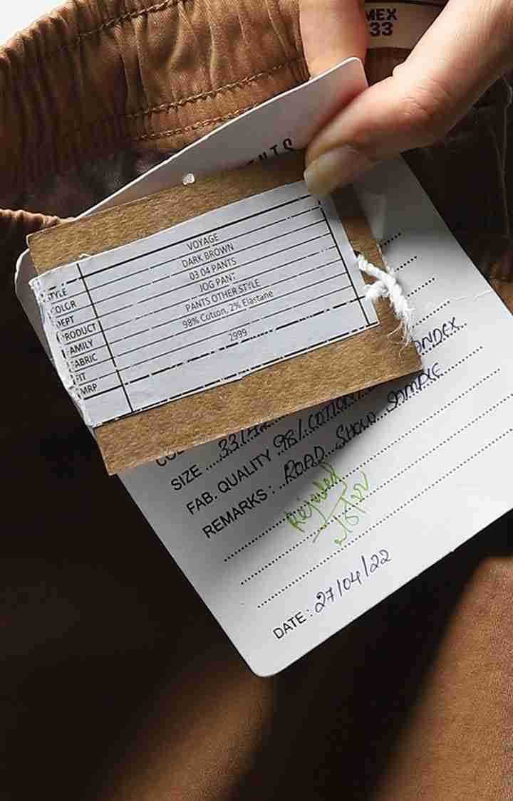 Celio* Cotton Jog Pant Brown Trouser