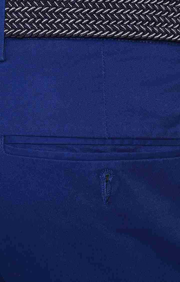 Celio* Cotton Regular Fit Blue Trouser
