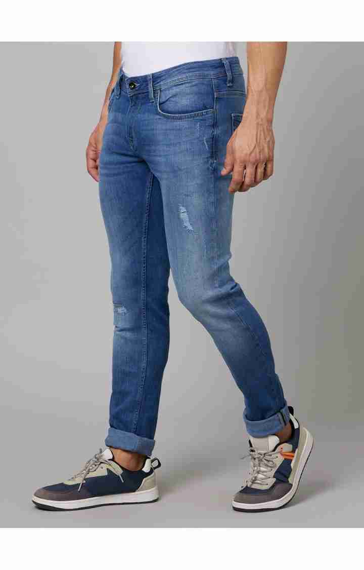 Celio* Cotton-Blend Skinny Fit Blue Jean
