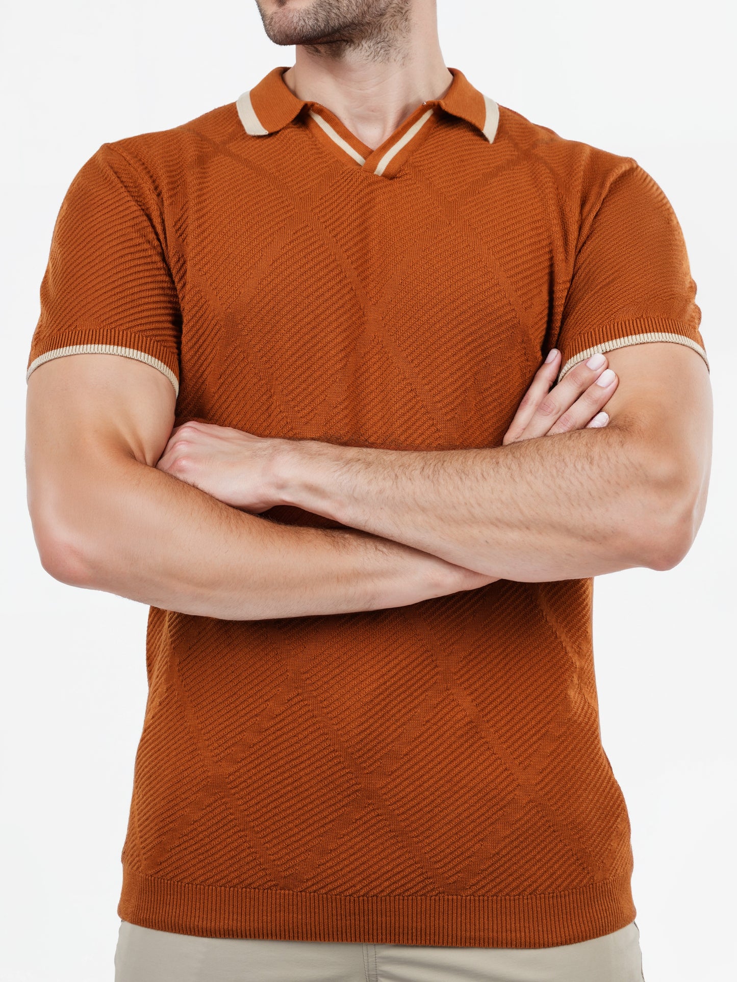 Celio* Solid Regular Fit Cotton Brown T-Shirts