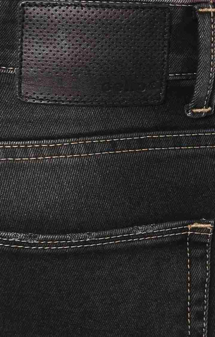 Celio* Cotton-Blend Straight Fit Black Jean