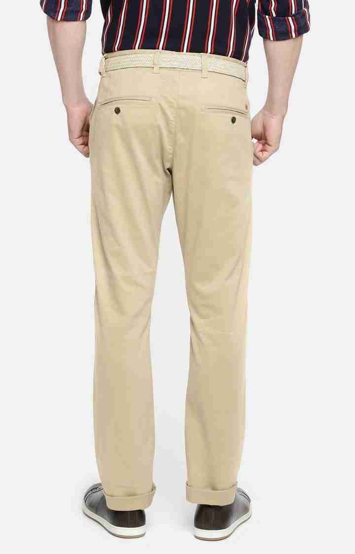 Celio* Cotton Regular Fit Beige Trouser