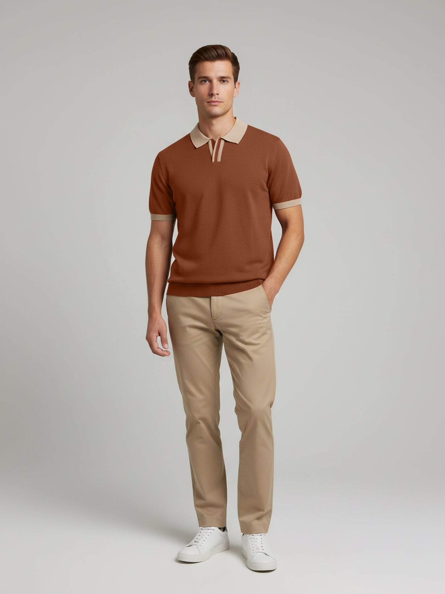Celio* Men Brown Solid Regular Fit Cotton T-Shirts