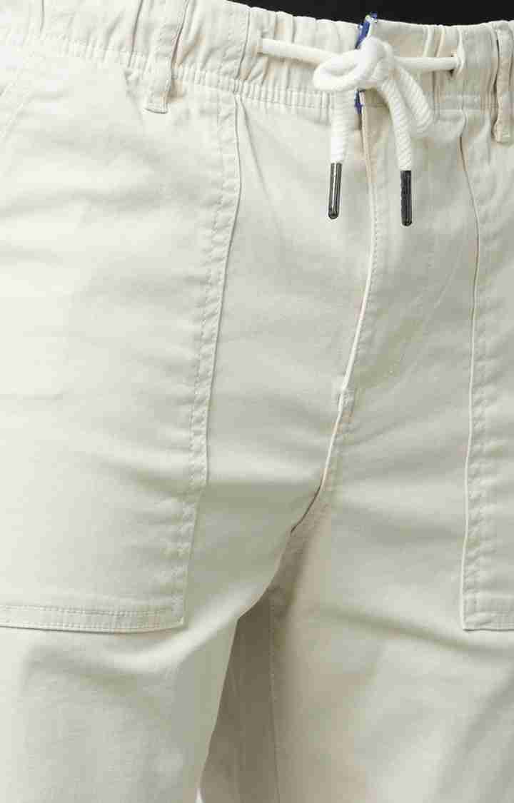 Celio* Cotton Regular Fit Off White Trouser