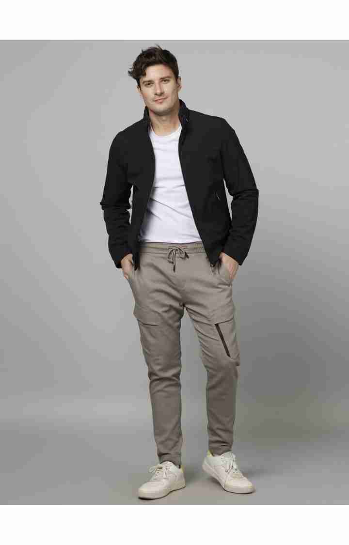 Celio* Cotton-Blend Jogger Fit Brown Trouser