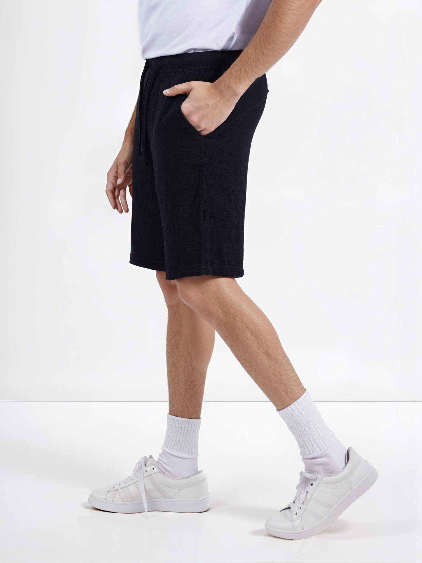 Celio* Men Black Solid Regular Fit Cotton Shorts