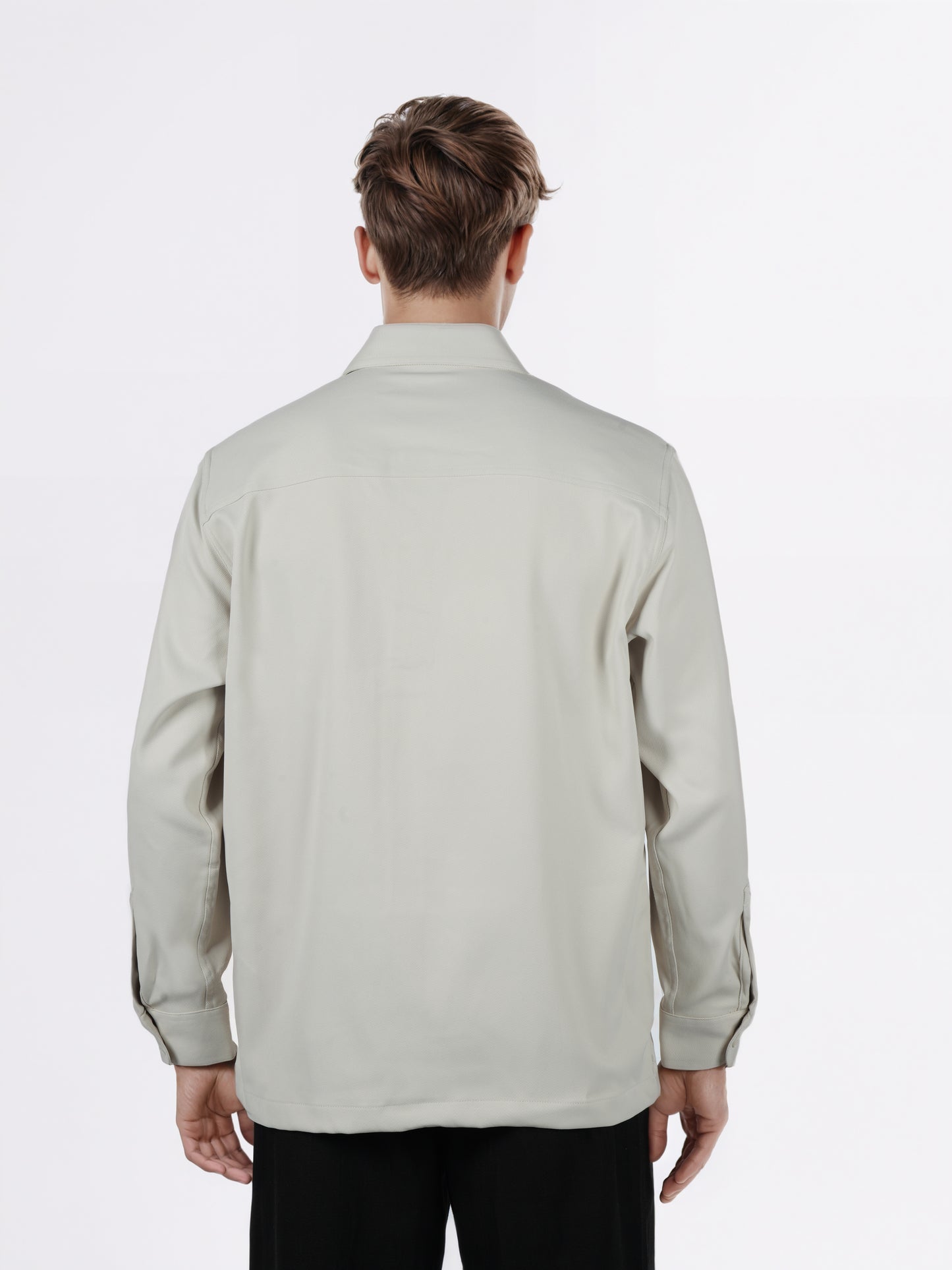 Celio* Men Beige Solid Overshirt Polyester Shirts