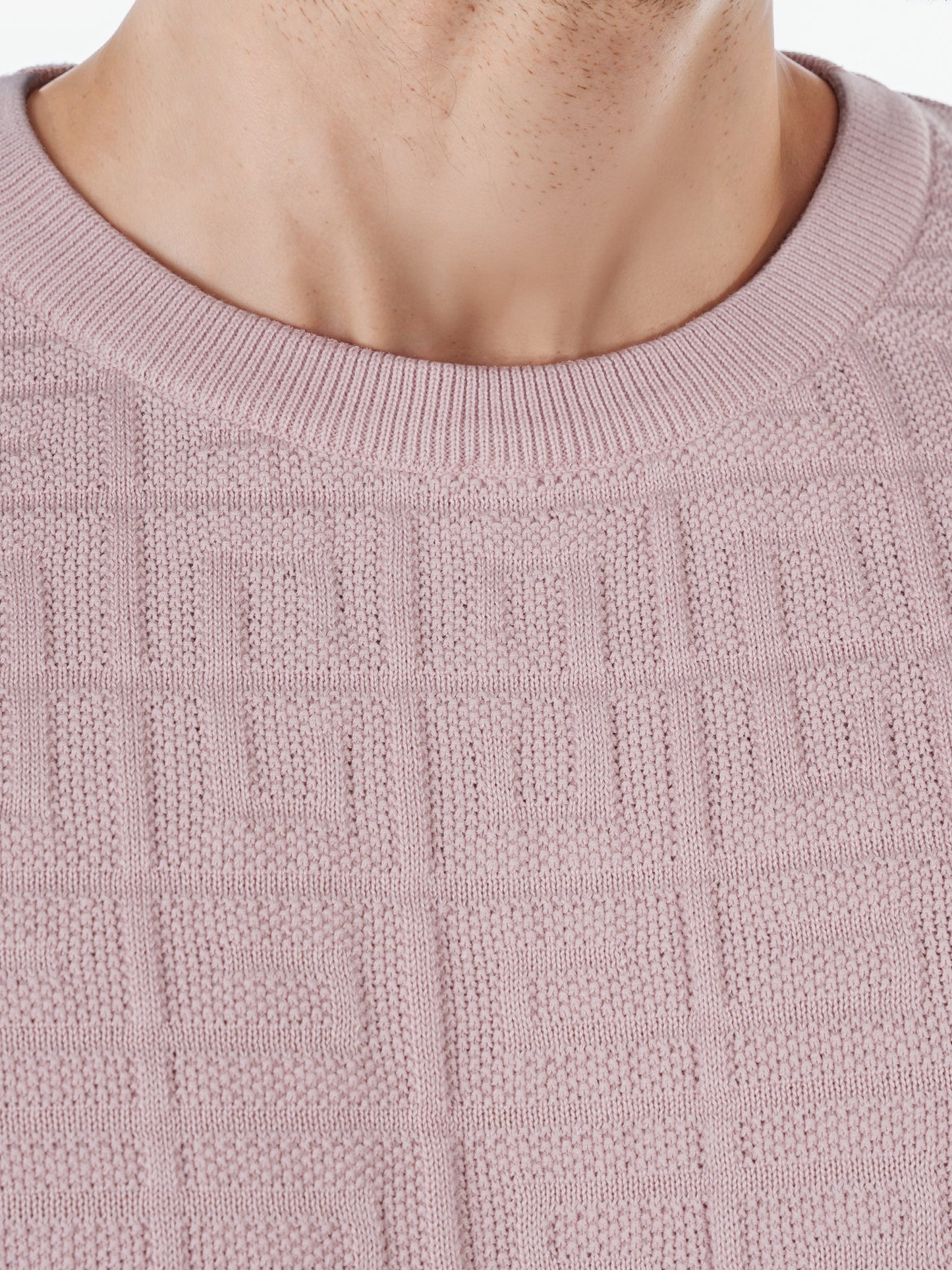 Celio* Solid Regular Fit Cotton Pink T-Shirt