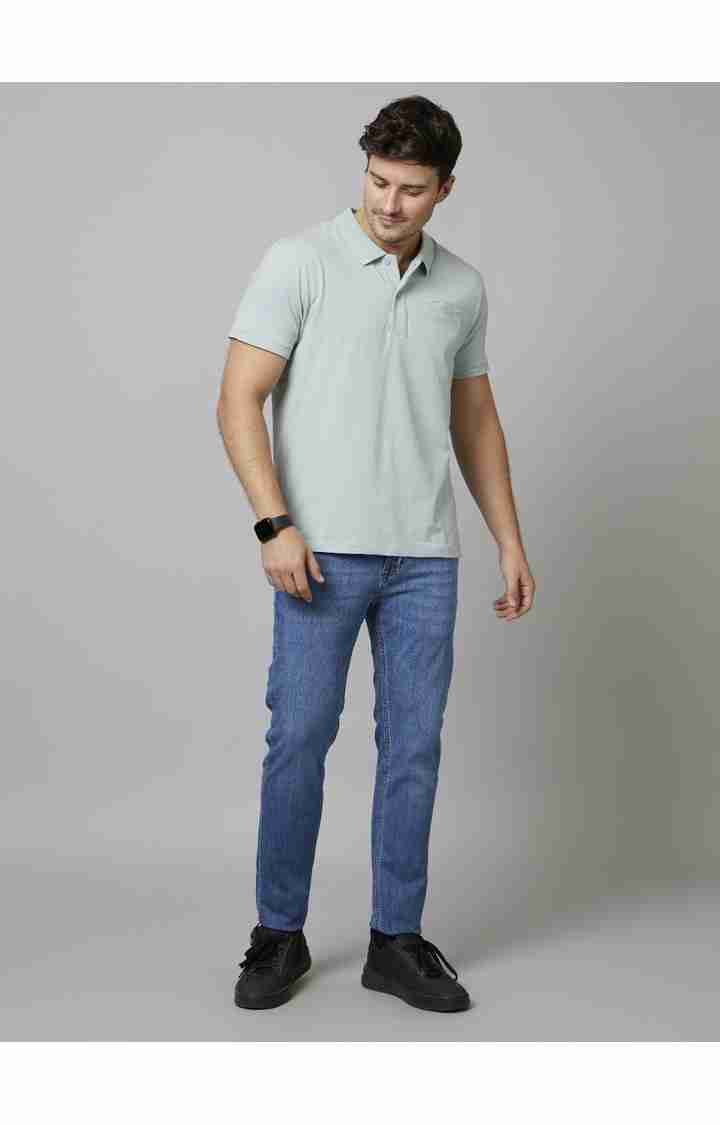 Celio* Cotton-Poly-Blend Regular Fit Blue Jean