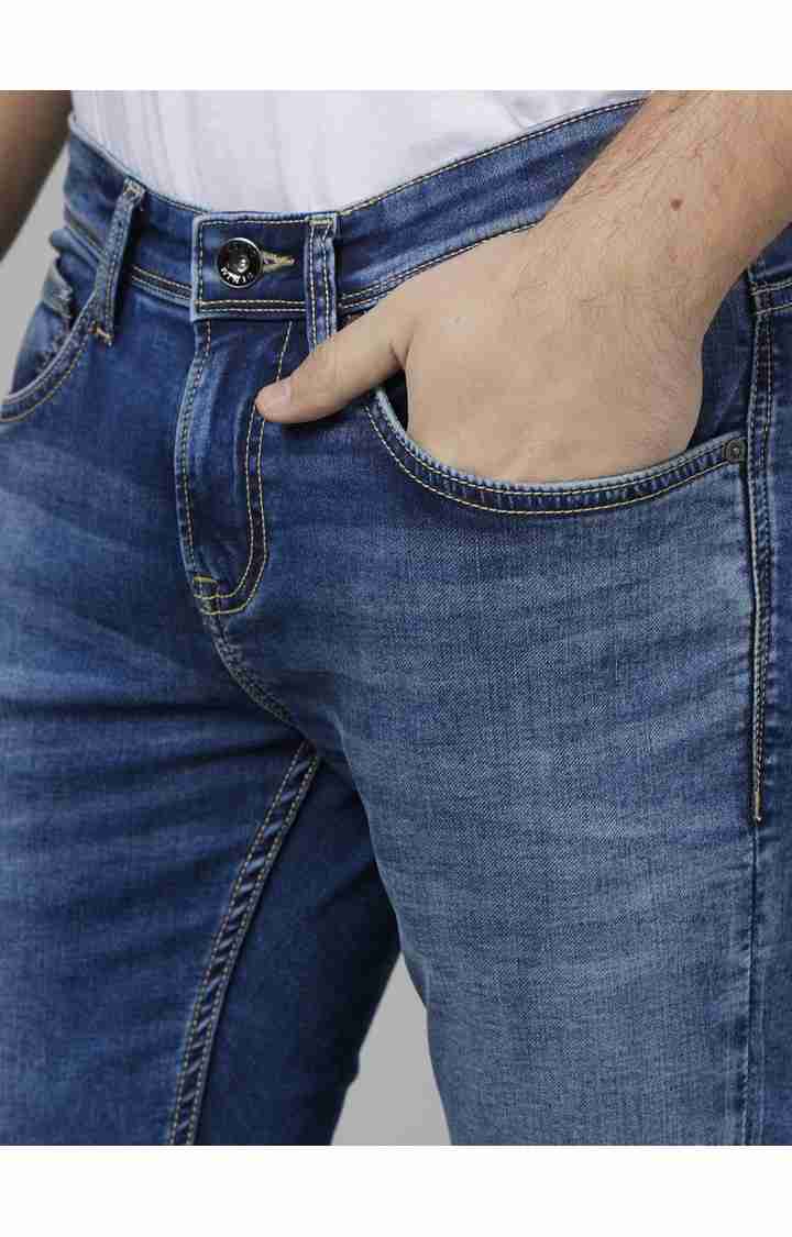 Celio* Cotton-Blend Skinny Fit Blue Jean