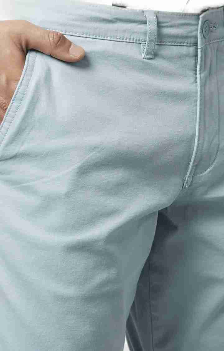 Celio* Cotton Regular Fit Light Blue Shorts