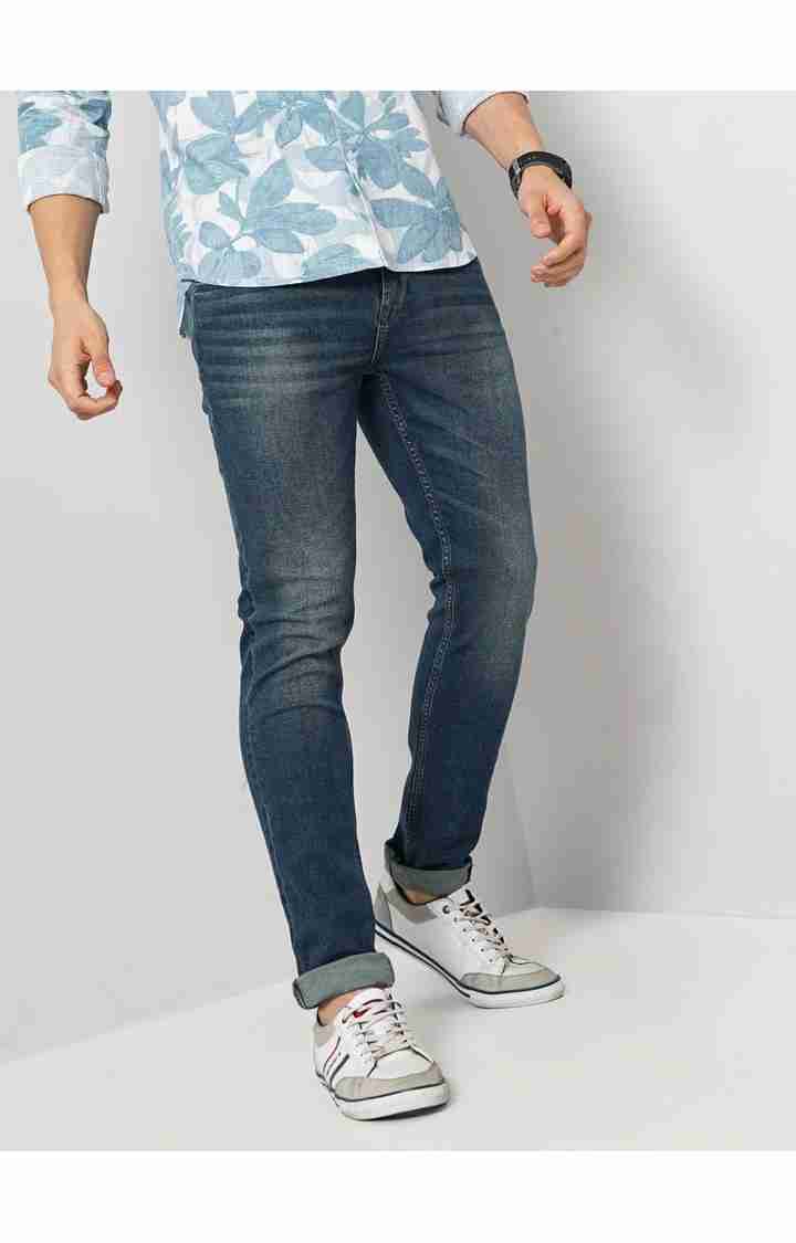 Celio* Cotton-Blend Skinny Fit Blue Jean