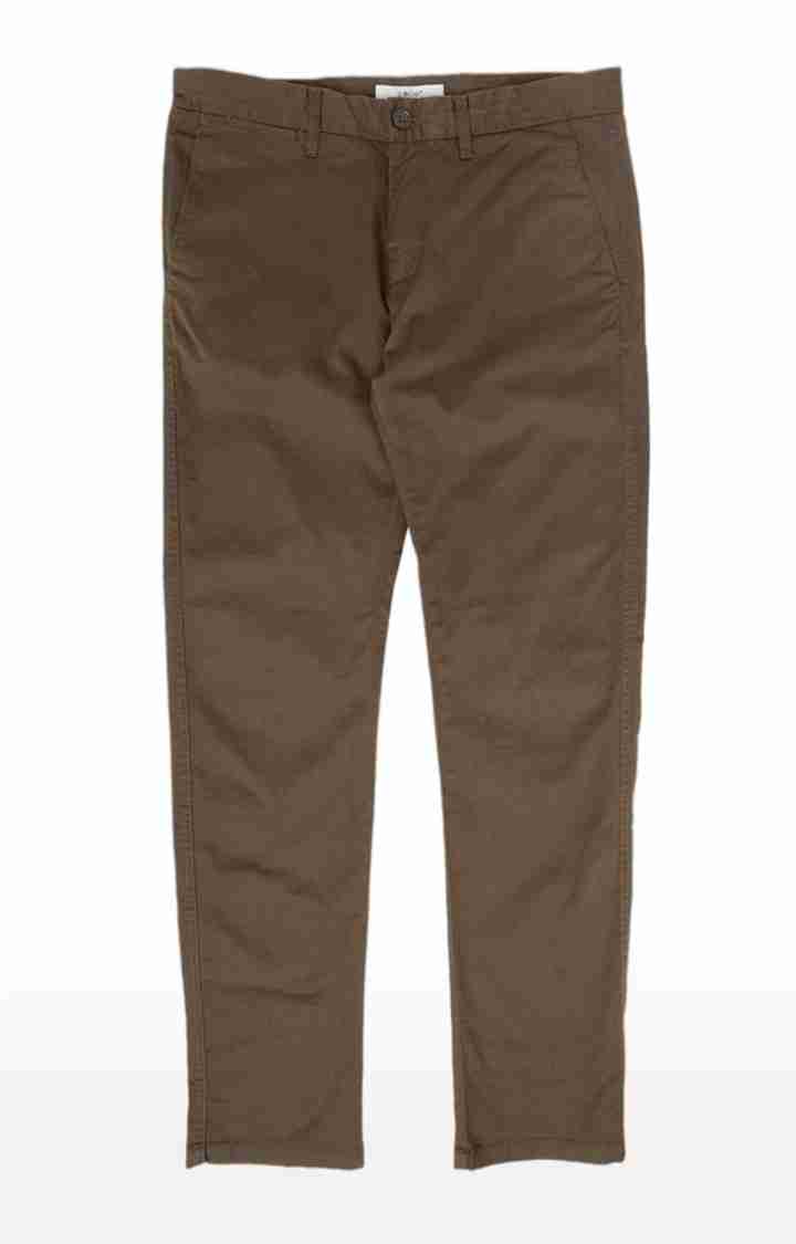 Celio* Cotton-Blend Regular Fit Green Trouser