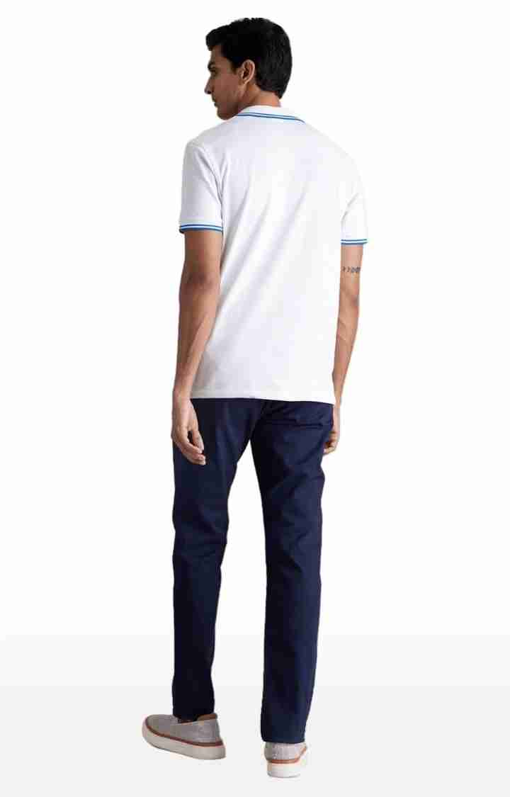 Celio* Cotton-Blend Slim Fit Blue Trouser