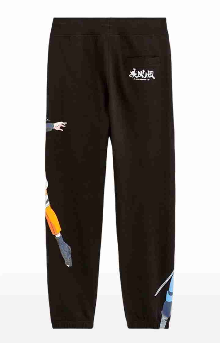 Celio* Naruto Cotton Regular Fit Black Trouser