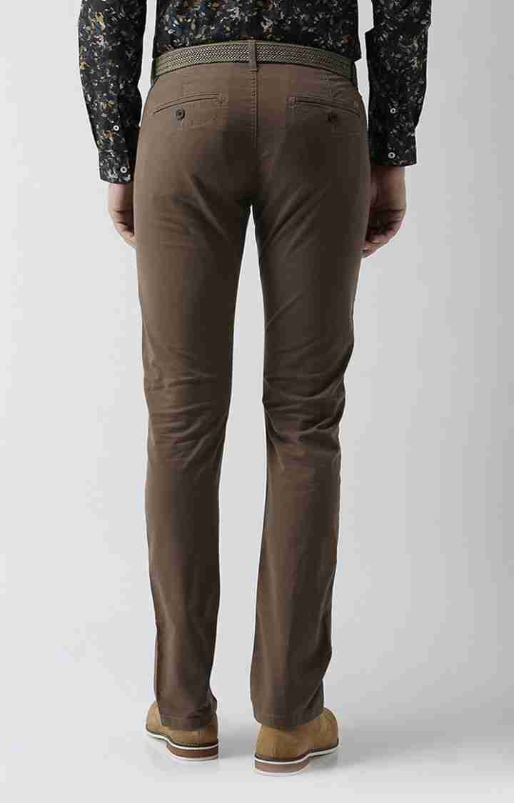 Celio* Cotton Regular Fit Brown Trouser