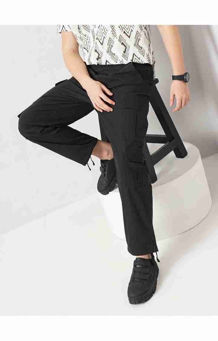 Celio* Cotton Regular Fit Black Trouser