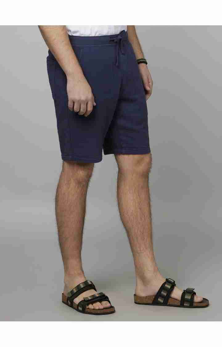 Celio* Cotton Regular Fit Navy Blue Shorts