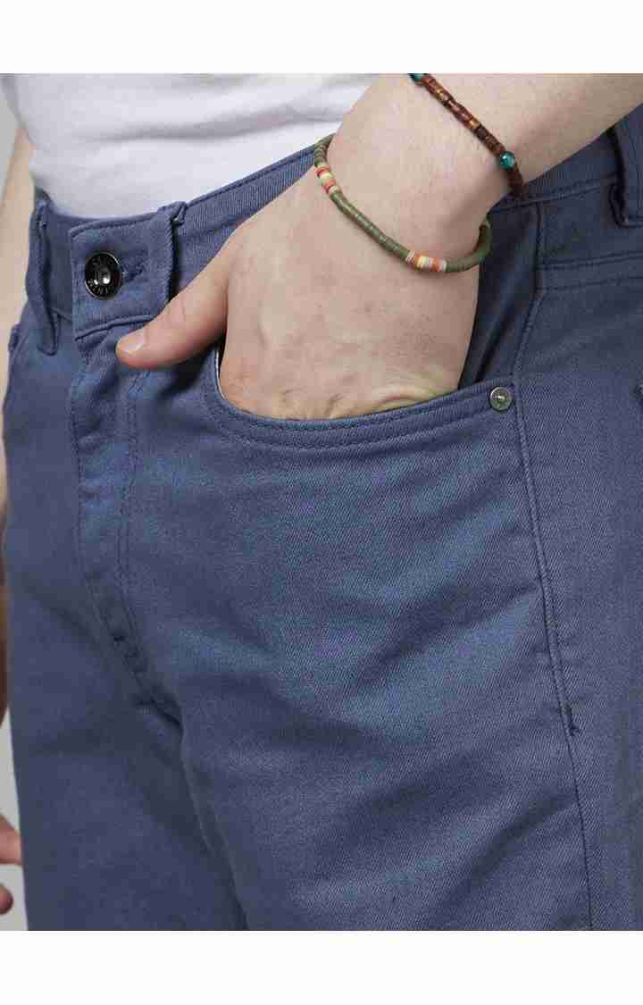 Celio* Cotton-Blend Slim Fit Navy Blue Jean