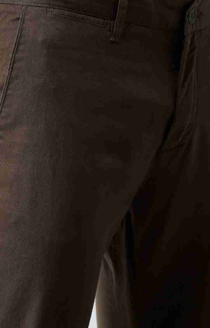 Celio* Cotton Regular Fit Brown Trouser
