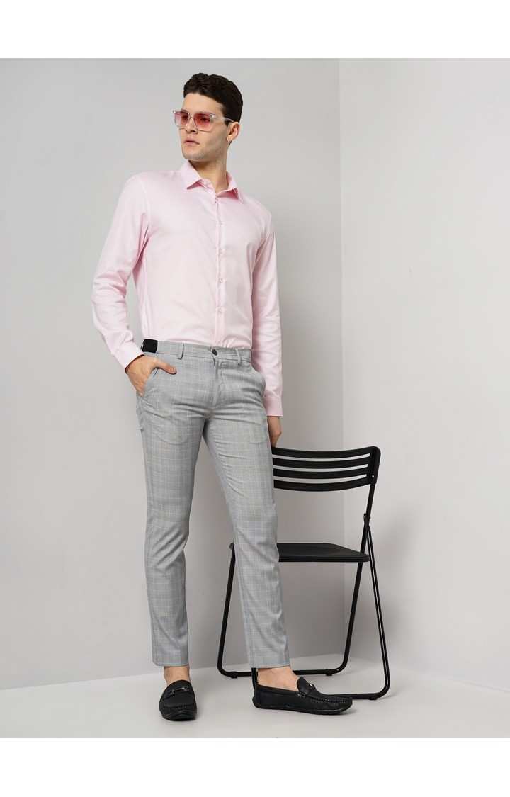 Celio* Solid Regular Fit Cotton Pink Formal Shirt