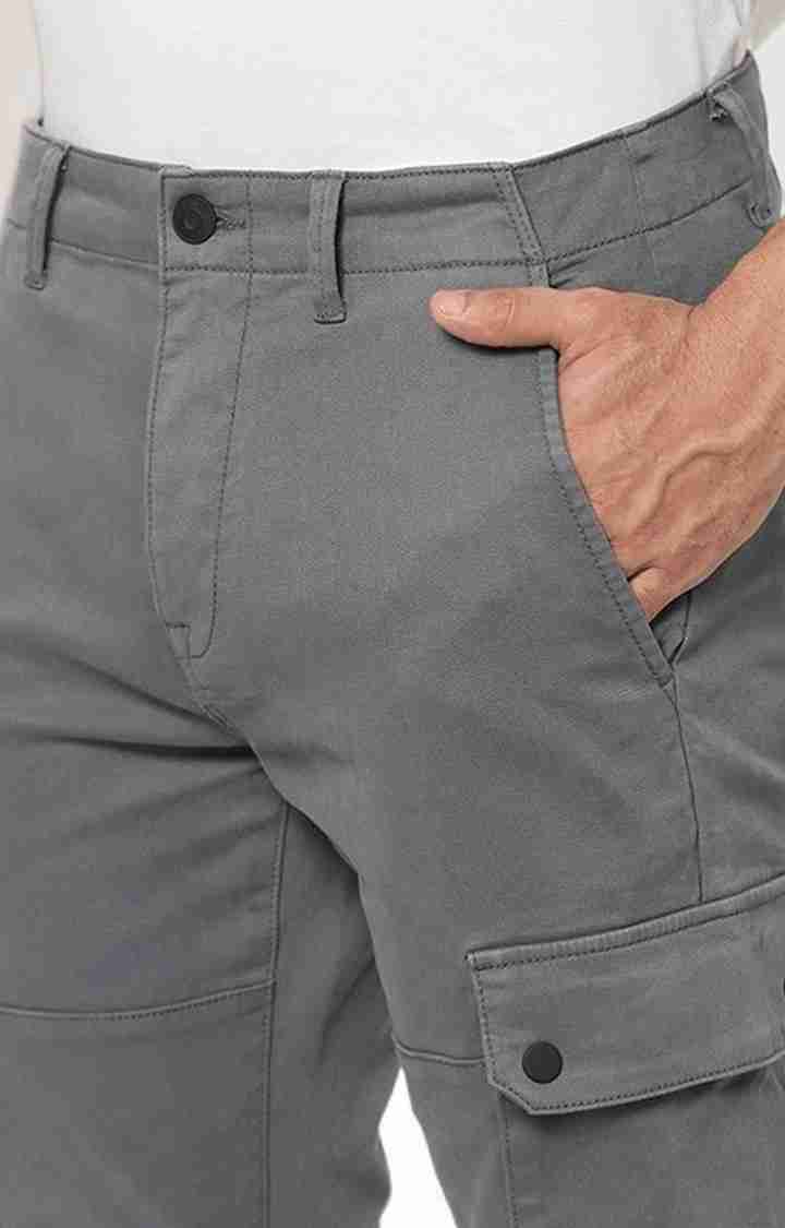 Celio* Cotton Slim Fit Grey Trouser