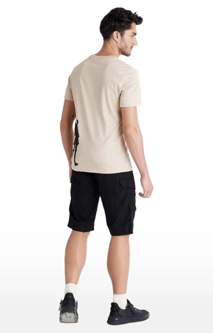 Celio* Cotton Regular Fit Black Shorts
