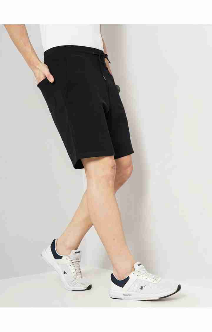 Celio* Cotton Regular Fit Black Shorts