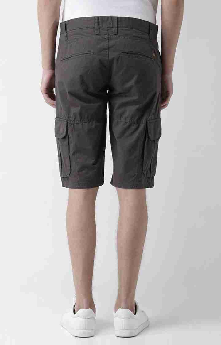 Celio* Cotton Regular Fit Grey Shorts