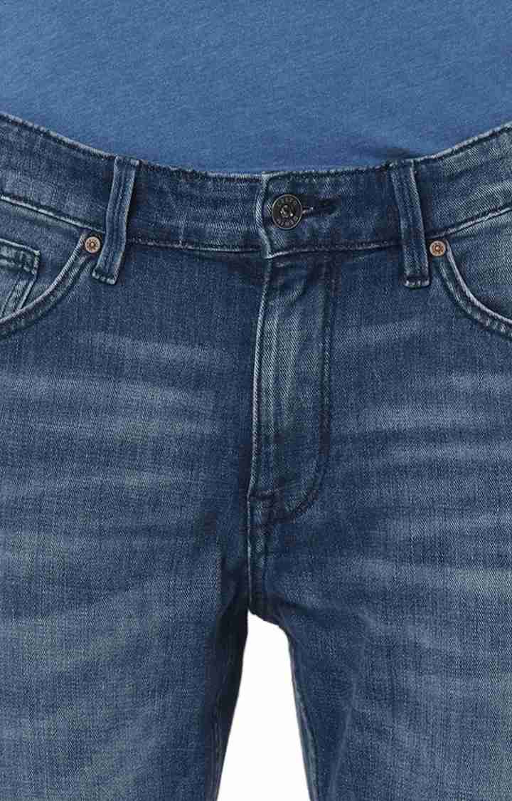 Celio* Cotton-Blend Straight Fit Blue Jean
