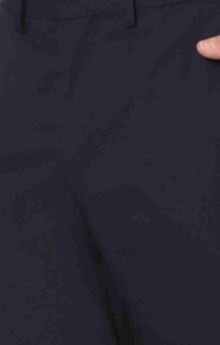 Celio* Workwear Polyester Regular Fit Navy Blue Trouser