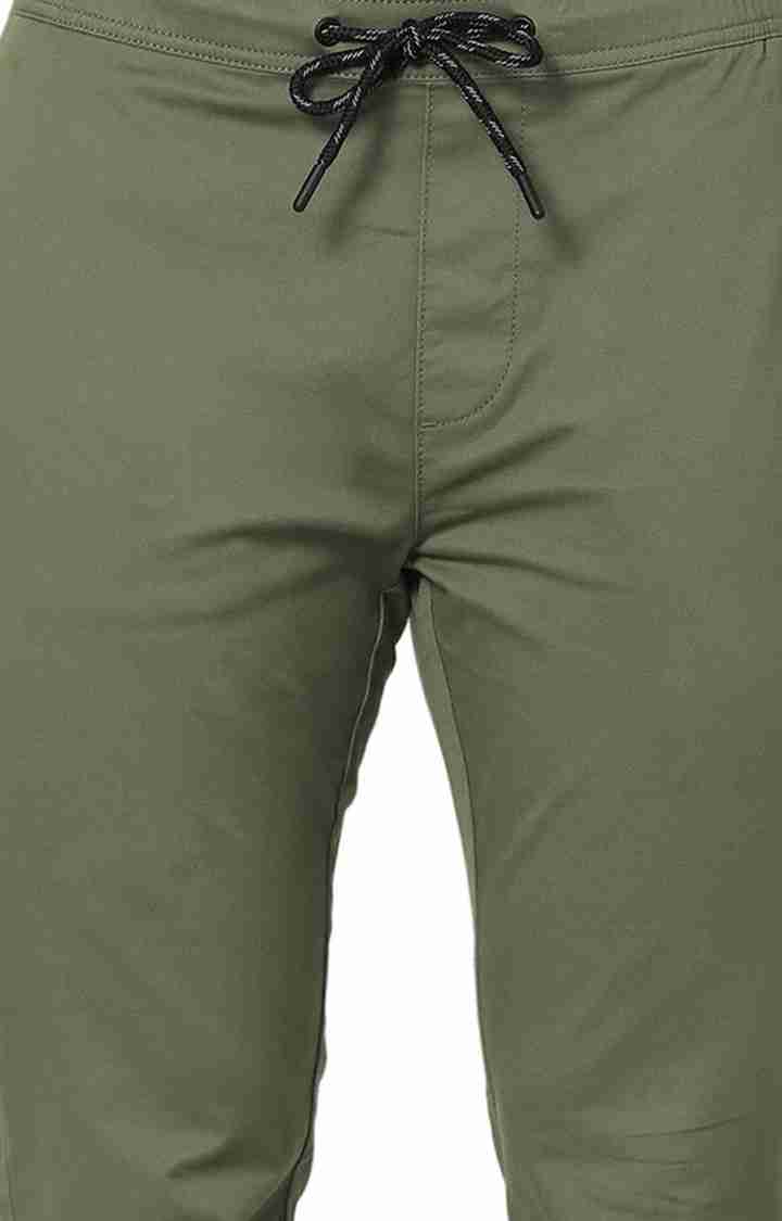 Celio* Cotton-Blend Straight Fit Green Trouser