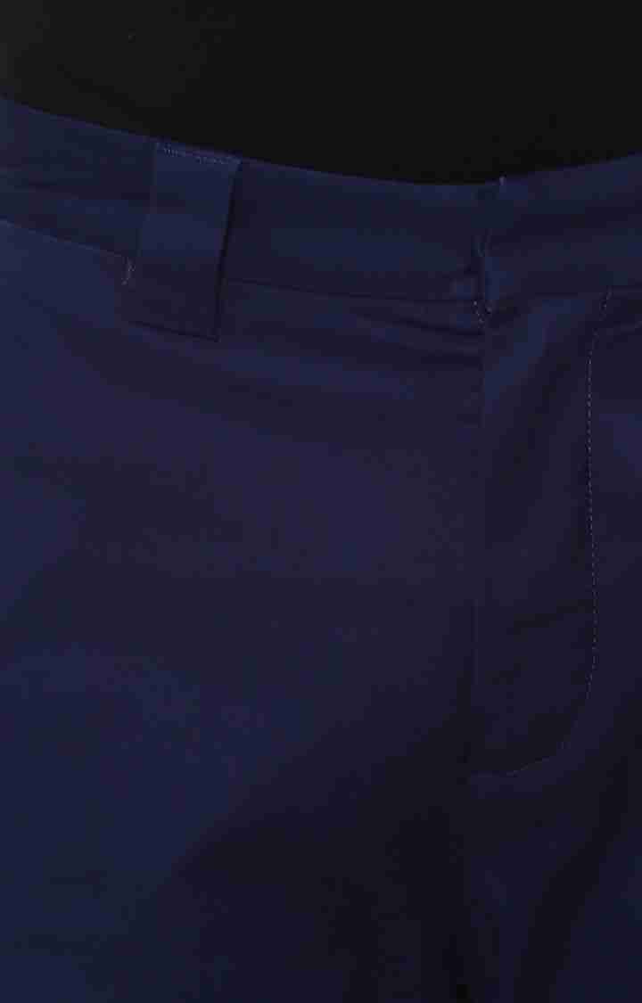 Celio* Cotton Regular Fit Navy Blue Trouser