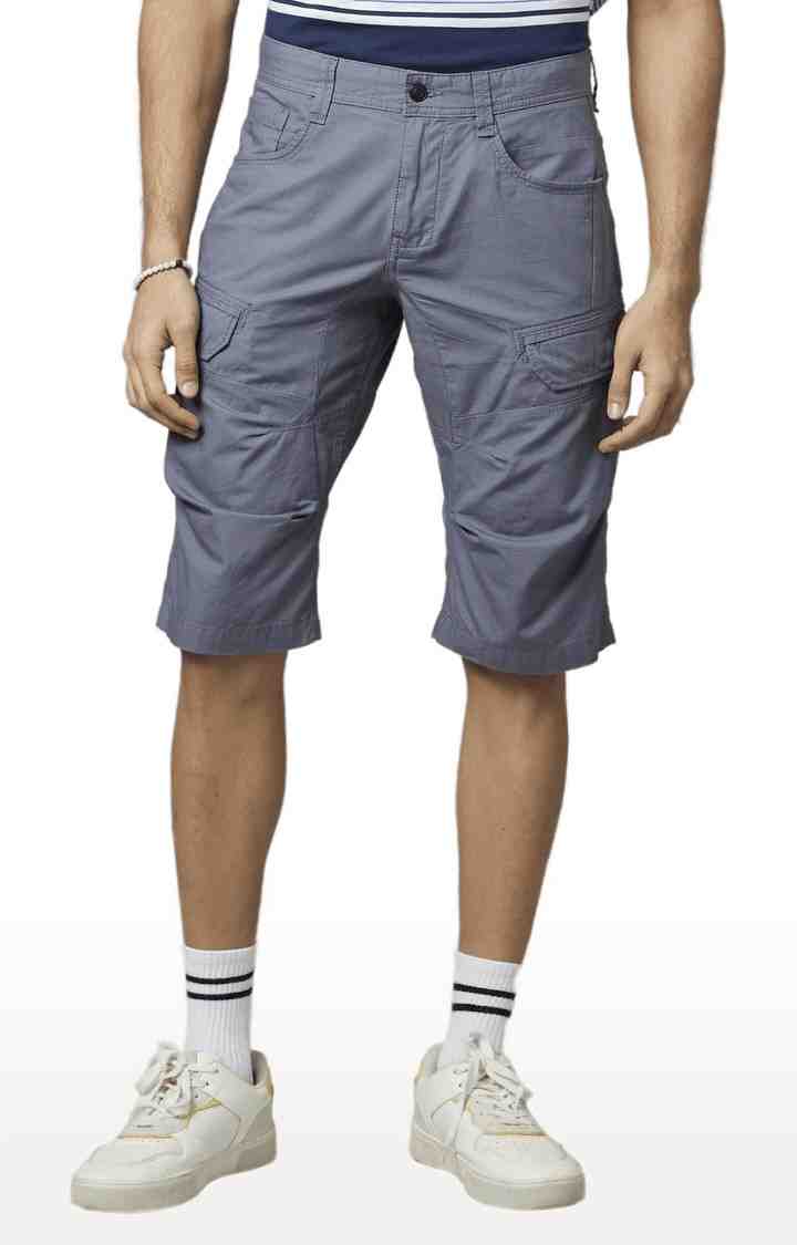 Buy Grey Cotton Solid Shorts For Men Online Celio
