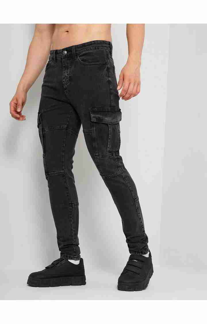 Celio* Cotton-Blend Skinny Fit Black Jean