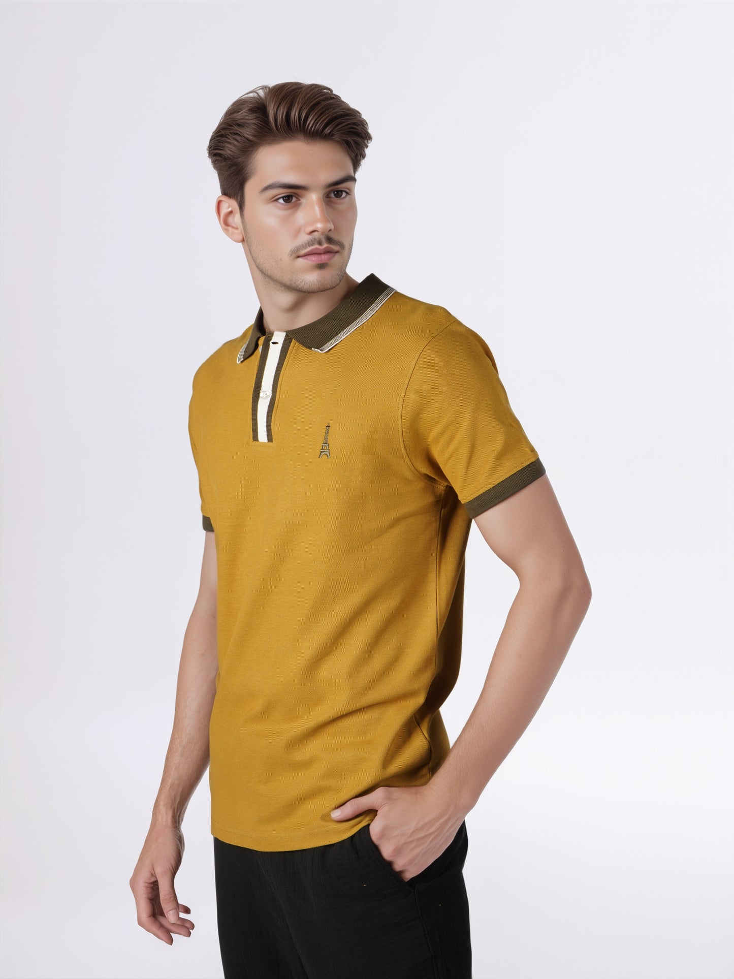 Celio* Men Yellow Solid Regular Fit Cotton T-Shirts