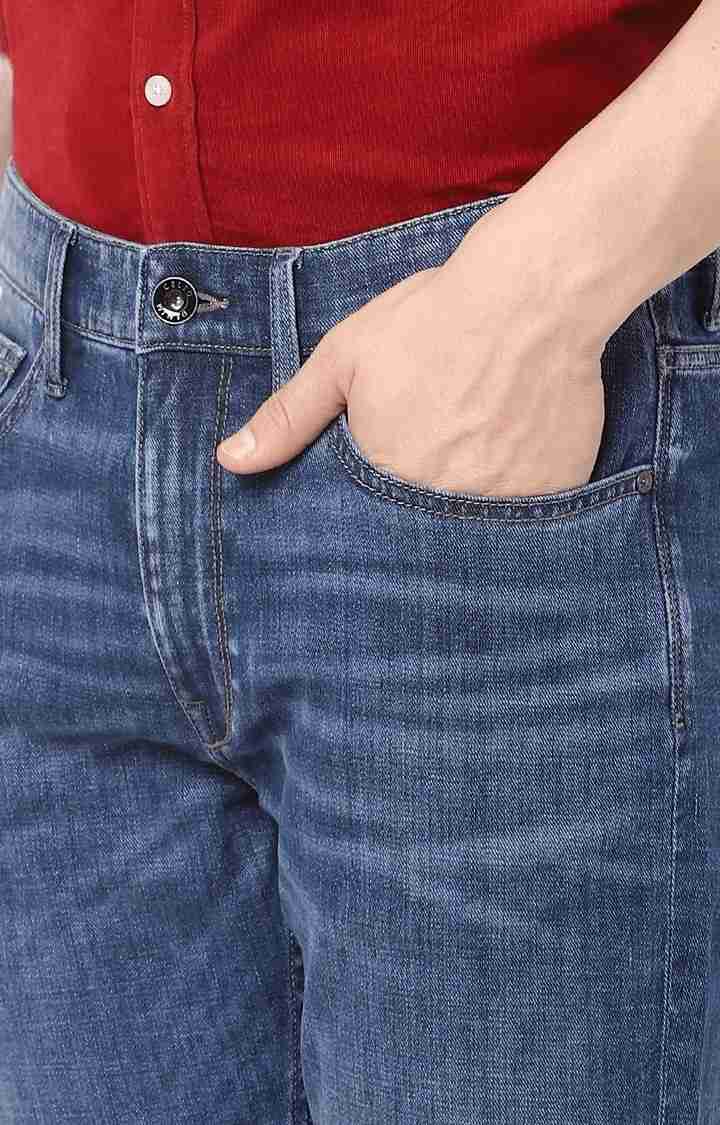 Celio* Cotton Straight Slim Fit Blue Jean