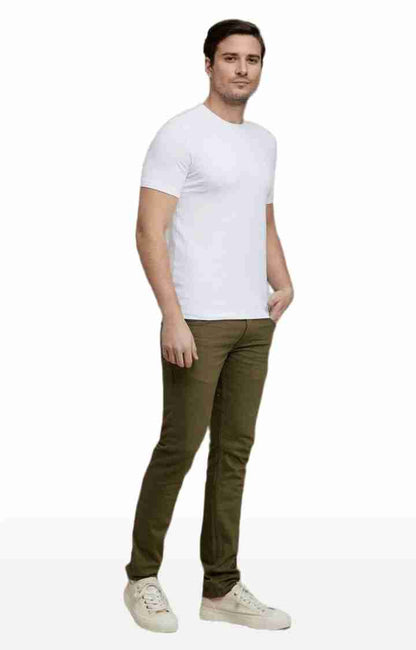 Olive Straight Slim Fit Jeans